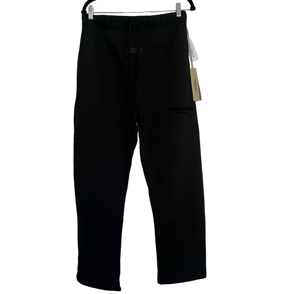 Fear of God Essentials Sweatpants Unisex Small Black New Straight Leg Fleece